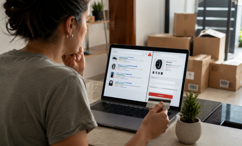 Compra online em ambiente residencial
