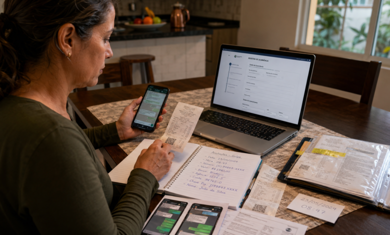 Organizando documentos e registrando ocorrências